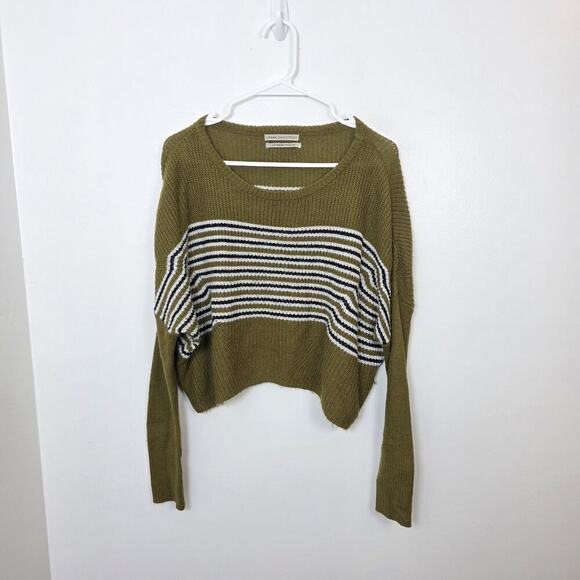 Urban Outfitters Green White Striped Oversized Preppy Streetwear Sweater Size S - Picture 5 of 12